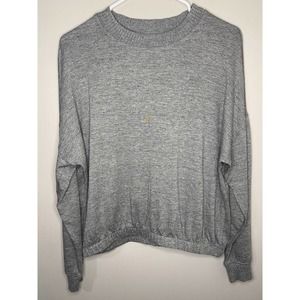 Magaschoni Gray Size‎ SMALL Long Sleeve Crew Neck Pullover Top Elastic Waist